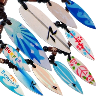 Seestern Halskette Modeschmuck mit Surfboard Holz Anhnger variables Halsband