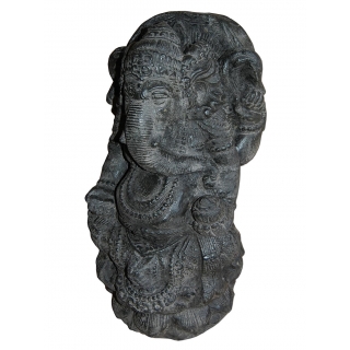 Ganesha Garten Statue 50 cm Hindu Asia Deko Figur Steinguss  fr innen & auen schwarz antik /1884