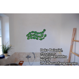 SEESTERN Fischschwarm Metall Wand Deko Verzierung Hnge Wand Dekoration 80cm /1809.smaragd