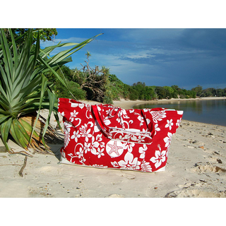 SEESTERN  groe stabile Hibiscus Muster Strandtasche Beachbag Bade Trage Tasche /2300