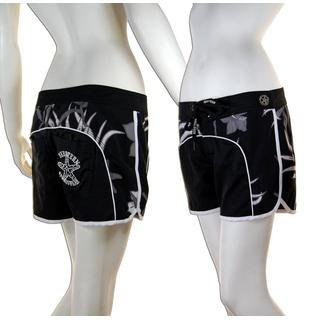 SEESTERN Damen Microstrech Boardshorts Surfshorts Boardshort Badehorts XS-4XL /1422 Schwarz L