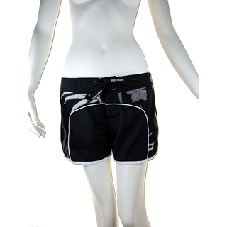 SEESTERN Damen Microstrech Boardshorts Surfshorts Boardshort Badehorts XS-4XL /1422 Schwarz L