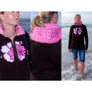 SEESTERN Damen Kapuzen Sweat Shirt Jacke Kapuzen Pullover Hoody Sweater S - XXL SW1123.braun_rosa XL