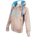 SEESTERN Damen Kapuzen Sweat Shirt Jacke Pullover Zip Hoody Sweater Gr.XS-XXL /1420 Beige XS