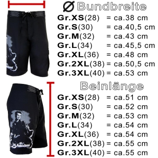 SEESTERN Herren Boardshorts Surfshorts SidVicious Sex Pistols Badeshorts XS-3XL /1546 Schwarz 2XL