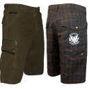 SEESTERN Herren Walkshorts Cargo Shorts Karo &Unifarbe Gr.XXS - M ( 26 - 32 )