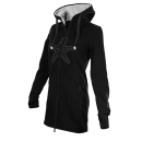 SEESTERN Damen Kapuzen Fleecejacke 2WegeZipper Fleecemantel Fleece Sweatj.XS-4XL /1726 Schwarz_gy M