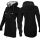 SEESTERN Damen Kapuzen Fleecejacke 2WegeZipper Fleecemantel Fleece Sweatj.XS-4XL /1726 Schwarz_gy M