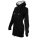 SEESTERN Damen Kapuzen Fleecejacke 2WegeZipper Fleecemantel Fleece Sweatj.XS-4XL /1726 Schwarz_gy M