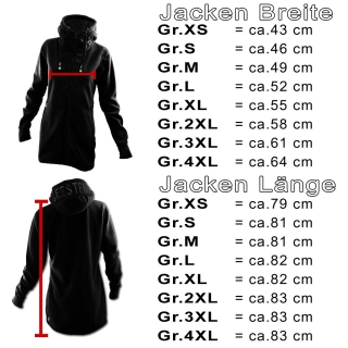 SEESTERN Damen Fleecejacke mit Stehkragen 2WegeZipper Fleecemantel Fleece XS-4XL /1628 Schwarz L