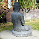 Buddha Garten Statue 43 cm Hindu Asia Deko Figur Steinguss  für innen & außen schwarz antik /1885