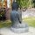 Buddha Garten Statue 43 cm Hindu Asia Deko Figur Steinguss  für innen & außen schwarz antik /1885