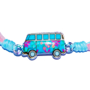 SEESTERN Armband / Armbänder mit Metal Surf Bus / Bully Design Modeschmuck/1801 Rosa-Hellblau_1 Stueck