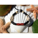 SEESTERN Armband / Armbänder mit Kauri Muschel Design, Muschel Modeschmuck/005.bk Schwarz_1 Stueck