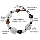 SEESTERN Armband / Armbänder mit Kauri Muschel Design, Muschel Modeschmuck/010 Braun_1 Stueck