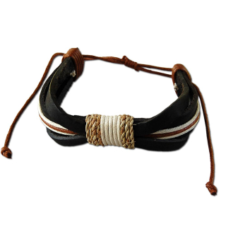 Seestern Armband / Armbänder Echtleder Band Leder Modeschmuck /1012 Schwarz_1 Stueck