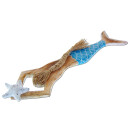 Dekoration Holz Wand Deko Meerjungfrau Mermaid 62 x 14 cm /1981_L hellblau