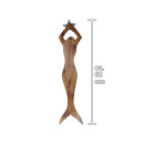 Dekoration Holz Wand Deko Meerjungfrau Mermaid 62 x 14 cm /1981_L hellblau