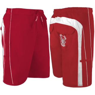 SEESTERN Herren Boardshorts Badeshorts mit Gummizug hinten& Eingrifftaschen XS-3XL /1744 Rot S