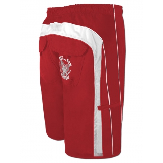 SEESTERN Herren Boardshorts Badeshorts mit Gummizug hinten& Eingrifftaschen XS-3XL /1744 Rot S