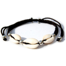 SEESTERN Kauri Muschel Armband / Armbänder Surfer Shell Bracelet /2006 Schwarz_1 Stueck