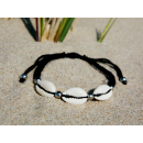 SEESTERN Kauri Muschel Armband / Armbänder Surfer Shell Bracelet /2006 Schwarz_1 Stueck