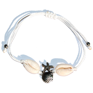 SEESTERN Kauri Muschel Armband / Armbänder Surfer Shell Bracelet /2011 Weiß_1 Stueck