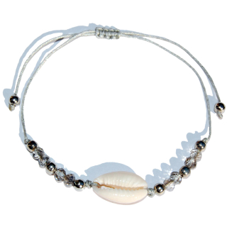 SEESTERN Kauri Muschel Armband / Armbänder Surfer Shell Bracelet /2012 Grau_1 Stueck