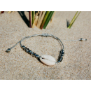 SEESTERN Kauri Muschel Armband / Armbänder Surfer Shell Bracelet /2012 Grau_1 Stueck