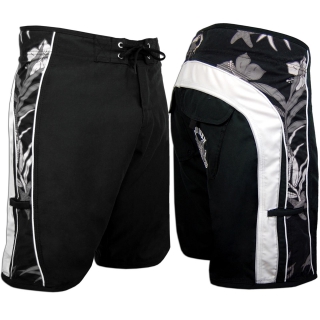 SEESTERN Herren Boardshorts Surfshorts Boardshort Surf Shorts Badeshorts XS-3XL mittellang 47-49cm /2043 Schwarz 3XL