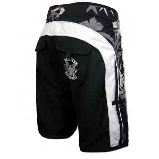 SEESTERN Herren Boardshorts Surfshorts Boardshort Surf Shorts Badeshorts XS-3XL mittellang 47-49cm /2043 Schwarz 3XL