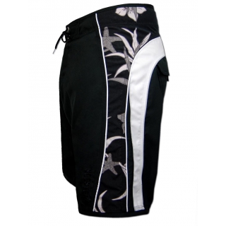 SEESTERN Herren Boardshorts Surfshorts Boardshort Surf Shorts Badeshorts XS-3XL mittellang 47-49cm /2043 Schwarz 3XL