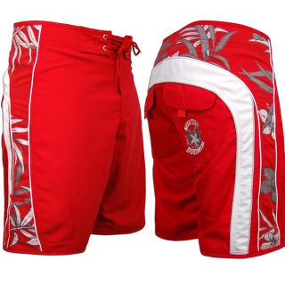 SEESTERN Herren Boardshorts Surfshorts Boardshort Surf Shorts Badeshorts XS-3XL mittellang 47-49cm /2043 Rot S