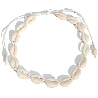 Seestern Halskette Modeschmuck aus Kauri Muscheln Surfer Shell Necklace /2002.wt Weiß_1 Stueck