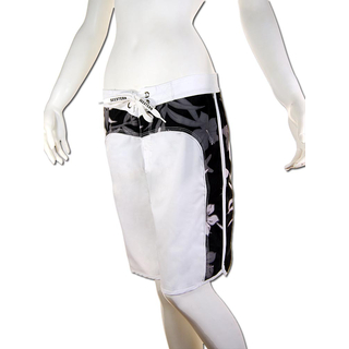 SEESTERN Damen Microstrech Boardshorts Surfshorts Boardshort Badehorts XS-4XL /2123 Weiss L