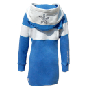 SEESTERN Kinder Langes Kapuzen Sweat Shirt Pullover Hoody Sweater Gr.116-164 /2105 Blau_Weiß 110 - 116