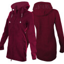 SEESTERN Damen Kapuzen Fleecejacke 2WegeZipper Fleecemantel Fleece Sweatj.XS-4XL /2126.Bordeaux S