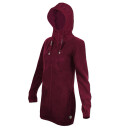 SEESTERN Damen Kapuzen Fleecejacke 2WegeZipper Fleecemantel Fleece Sweatj.XS-4XL /2126.Bordeaux S