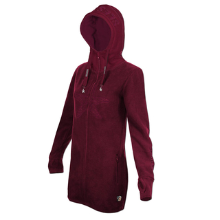 SEESTERN Damen Kapuzen Fleecejacke 2WegeZipper Fleecemantel Fleece Sweatj.XS-4XL /2126.Bordeaux M