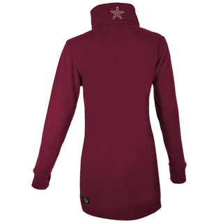 SEESTERN Damen Fleecejacke mit Stehkragen 2WegeZipper Fleecemantel Fleece XS-4XL /1628 Bordeaux_cm 4XL