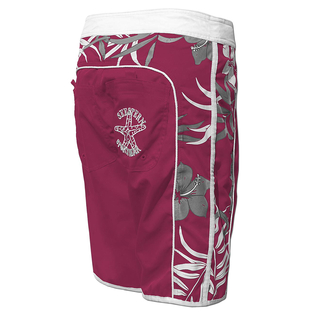 SEESTERN Damen Boardshorts Surfshorts Boardshort Surf Shorts Badehorts XS-4XL /2125 Bordeaux Bambus 3XL