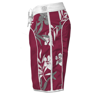 SEESTERN Damen Boardshorts Surfshorts Boardshort Surf Shorts Badehorts XS-4XL /2125 Bordeaux Bambus 3XL