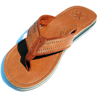 SEESTERN Herren Leder Zehentrenner Zehensandale Zehensteg Sandalen Gr.40-50 /2364.bw Braun EUR 40