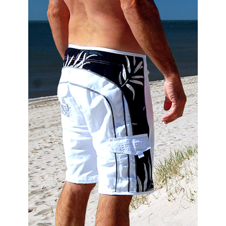 SEESTERN Herren Microstrech Boardshorts Surfshorts Boardshort Badehorts XS-3XL /2343 Wei M