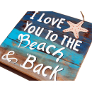 SEESTERN Dekoratives Wand/Tür Schild Love Beach Seestern Strand 30 x 30 cm /2388