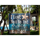 SEESTERN Dekoratives Wand/Tür Schild Love Beach Seestern Strand 30 x 30 cm /2388