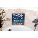 SEESTERN Dekoratives Wand/Tür Schild Love Beach Seestern Strand 30 x 30 cm /2388