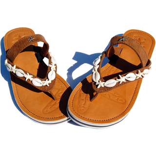 SEESTERN Damen Leder Zehentrenner Zehensandale Zehensteg Sandalen in Gr.36-44 /2323 Braun EUR 40