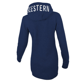 SEESTERN Damen Kapuzen Fleecejacke 2WegeZipper Fleecemantel Fleece Sweatj.XS-4XL /2126.nv_wt Blau L