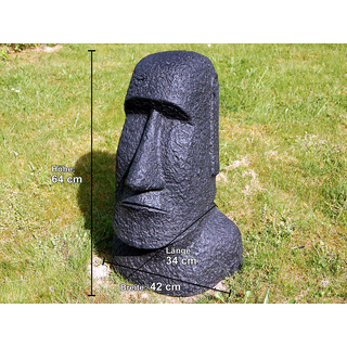 Moai Osterinsel Garten Statue Figur Skulptur Hhe: 64 cm Poly/Steingu f.innen & auen /1888